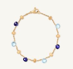 22K Gold Plated Gemstone Marco Bicego Bracelet with Iolite and Blue Topaz